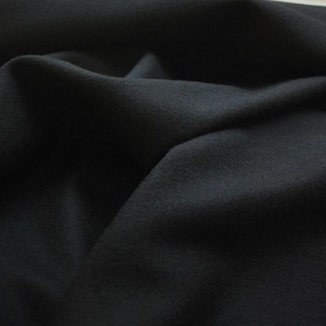 Black Wool with Cashmere Coating