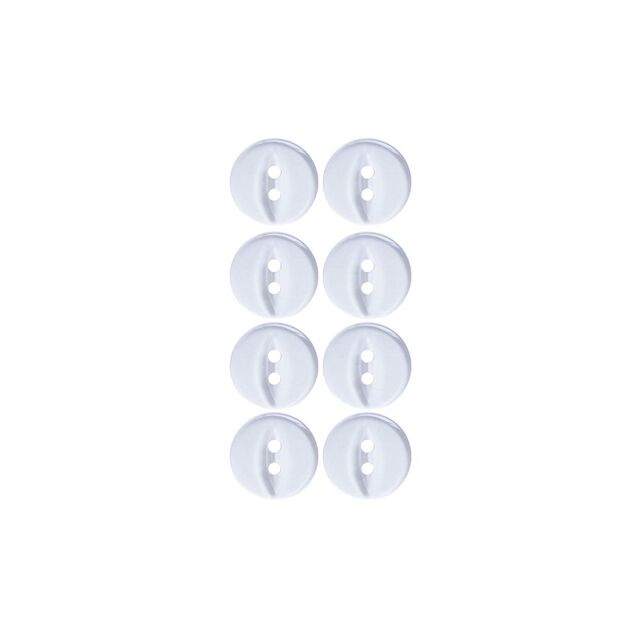 Pack of 8 Clear Polyester Fisheye Buttons (11mm)