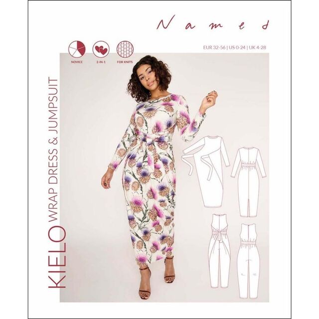 Named - Kielo Wrap Dress & Jumpsuit Pattern (UK 4-28)