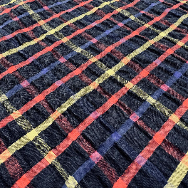 Remnant - Black Check Seersucker (1.75m)