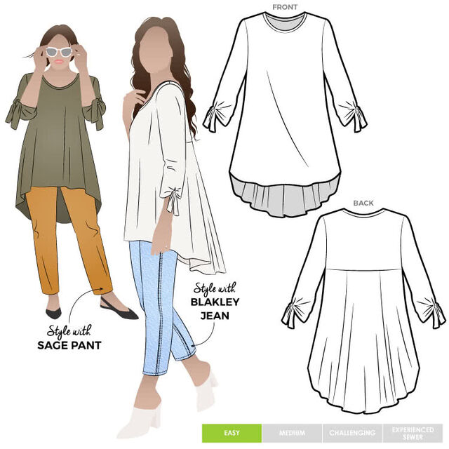 Style Arc - Oakley Knit Tunic Sewing Pattern (UK 18-30)