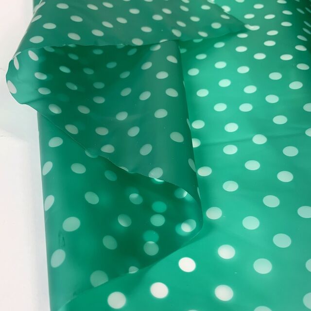 Printed PU Polyurethane - Polka - Green