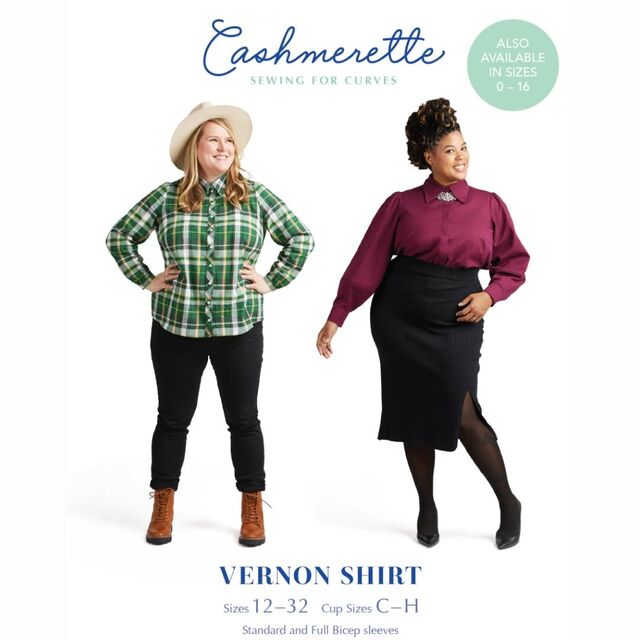 Cashmerette - Vernon Shirt Sewing Pattern (US 12-32)