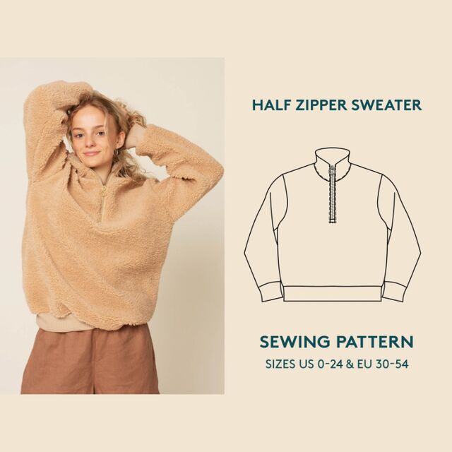 Wardrobe By Me - Half Zipper Sweater Pattern